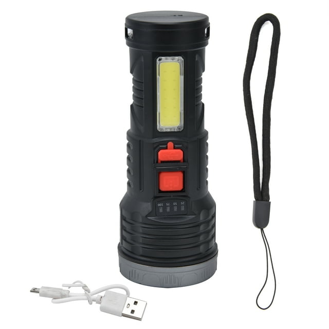 Linterna LED con luz lateral COB Carga USB Linterna ultra brillante Linterna eléctrica portátil para exteriores