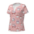 thumbnail image 2 of Goofa Girl Rabbit Pattern Womens Deep V Neck Low Cut Tops Casual Summer Short Sleeve Ribbed Knit T-Shirts-Large, 2 of 5