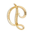 thumbnail image 2 of Bling Jewelry Womens Large Statement ABC Crystal Letters Initial  Lapel Pin Brooch Gold Plated, 2 of 6