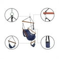 thumbnail image 3 of Hanging Chair Blue Oxford Cloth Hardwood With Cup Holder Wooden Stick Perforated 220.46lbs Capacity Seaside Courtyard, 3 of 7