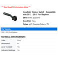 thumbnail image 2 of Headlight Dimmer Switch - Compatible with 2012 - 2015 Ford Explorer 2013 2014, 2 of 2