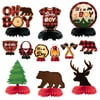 G1ngtar Lumberjack Baby Shower Party Honeycomb Centerpieces for Baby Boys 12Pcs