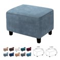 thumbnail image 1 of CJC Velvet Ottoman Cover, Stretch Storage Ottoman Slipcover, Rectangle Footstool Furniture Protector, L/XL, 10 Colors, 1 of 9