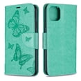 thumbnail image 3 of Allytech iPhone 11 Pro Max Case (6.5"), Slim Fit PU Leather Folio Butterfly Embossed Shockproof Wrist Hand Strap Flip Cards Holder Wallet Case TPU Back Cover for Apple iPhone 11 Pro Max, Green, 3 of 8