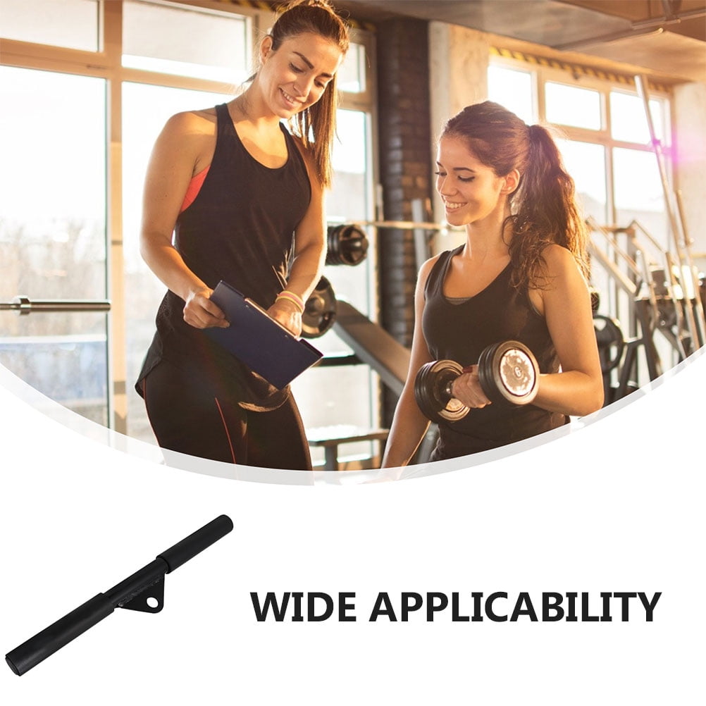 PENIKOKO 2-Pack Black Steel Straight Bar for Cable Machine, Gym Workout, Strength Training, Muscle Building Equipment