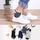 thumbnail image 5 of Calcetines cortos de verano para hombre, color negro, blanco y gris, cómodos y transpirables, para el suelo, 5 of 6