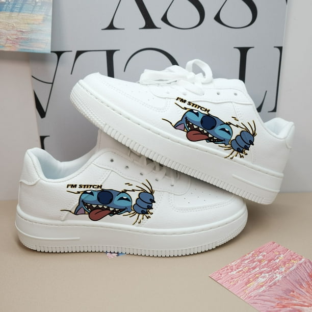 Zapatos blancos informales de suela gruesa para mujer, zapatillas deportivas con diseño de Pato Mandarín a la moda, estilo universitario, tendencia nacional, para parejas