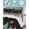 thumbnail image 3 of Full Size Quilt Bedding Set, Black Christmas Snowflakes Reversible Summer Quilt 3 Pieces, Winter Xmas Snowman Pine Trees Lightweight Bedspreads Coverlets with 2 Pillow Shams for All Seasons, 3 of 5