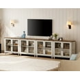 thumbnail image 2 of 4-in-1 TV Stand, Wood Console Table Storage Cabinet for Living Room, Kitchen Sideboard Buffet Cabinet With Glass Door for Dining Room, Rustic White, 2 of 7