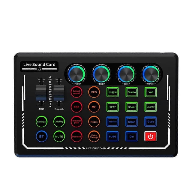 V88 Audio Mixer USB External Sound Card Headset Microphone Live Broadcast Sound Card for Mobile Phone Computer