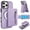 Purple, variant on Detachable Strong Magnetic Case for iPhone 12 Pro Max, 2-in-1 Zipper Card Slots Wallet Multi-view Kickstand PU Leather Phone Cover - Compatible with MagSafe Wireless Chargers, Rosegold