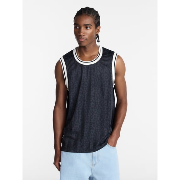 No Boundaries Printed and Solid Mesh Tank Top, Men's XS-4XLT