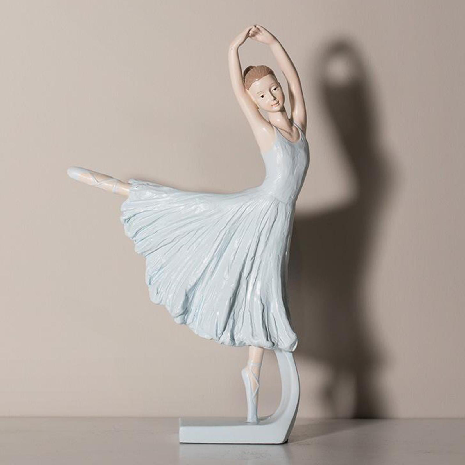 Resin Ballerina Figurine Dancing Girl Figurines Miniature Office Desk Decoration 