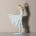 thumbnail image 2 of veasfak 3.9x9.3 '' Résine Moderne Ballerine Statue Ballet Danseur Bureau Ornement de Collection D, 2 of 7