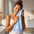 thumbnail image 1 of Usloyux Summer Must-Have Soft Absorbent Bath Towel 13.3 X 29. In, Fast-Dry Hand Towel for Bathrooms Kitchens Gyms, Cotton Piano Grid Towel Quick Dry Home Use, 1 of 5