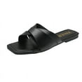 thumbnail image 1 of DPTALR Women's Flat-heeled Square Sandals One-line Breathable Slippers, 1 of 4