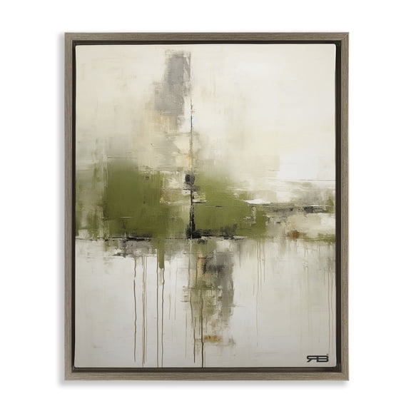 Stupell Industries Contemporary Modern Paint Drip Horizon Brown Floating Frame Canvas Art, 17 x 21, by RB
