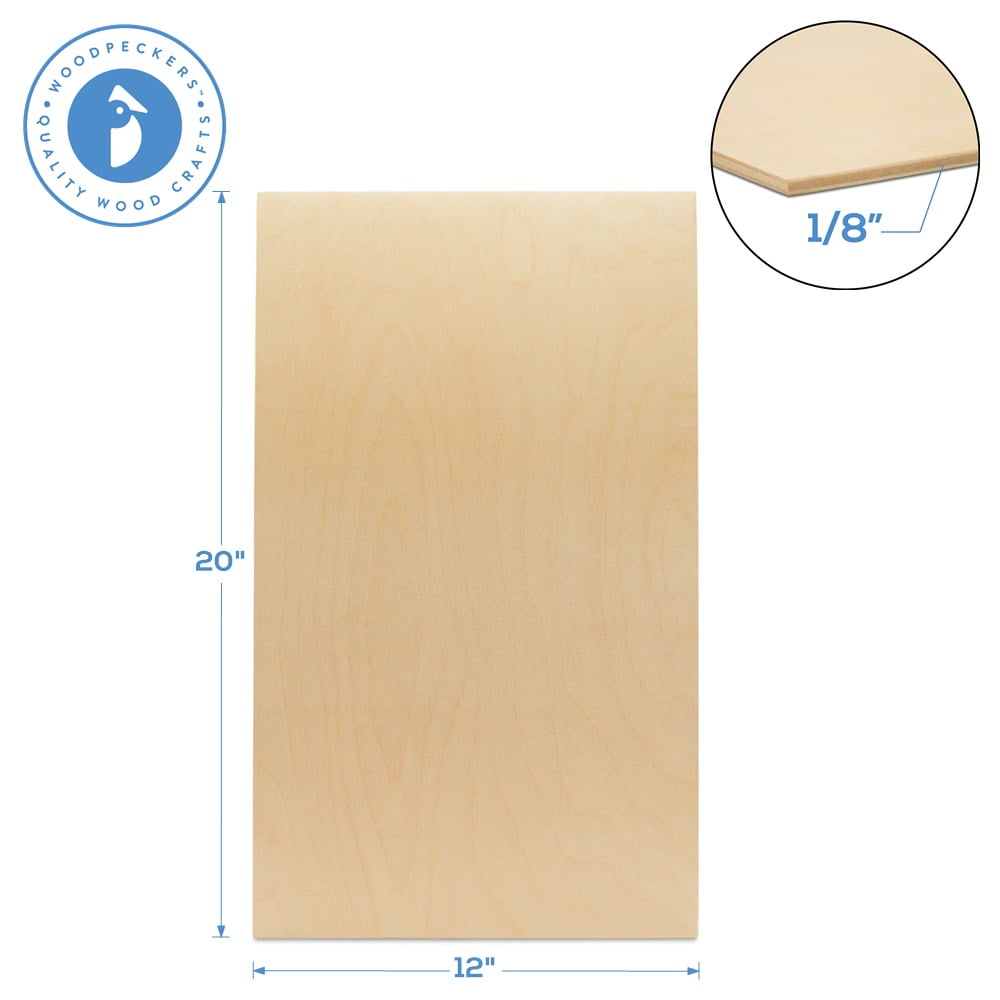 CNC 3 mm 1/8 x 10 x 10 Inch Premium Baltic Birch Plywood Wood Burning and DIY Projects by Woodpeckers Box of 16 B/BB Grade Birch Veneer Sheets Laser Cutting 