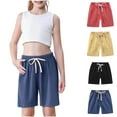 thumbnail image 3 of breaise 4PC Toddler Kids Boys Girls Summer Shorts Casual Loose Cotton Linen Athletic Shorts Drawstring Solid Running Shorts, 3 of 9