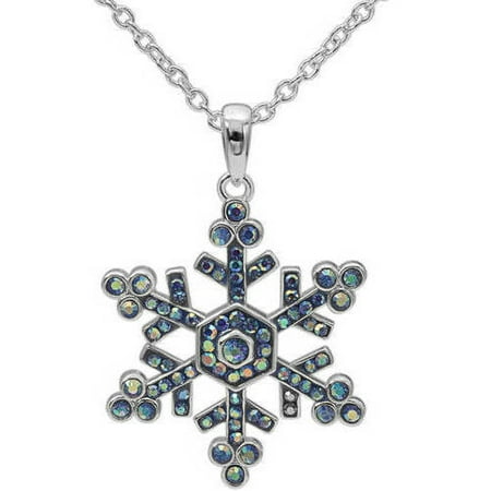 Crystal Silver-Plate Snowflake Pendant, 18