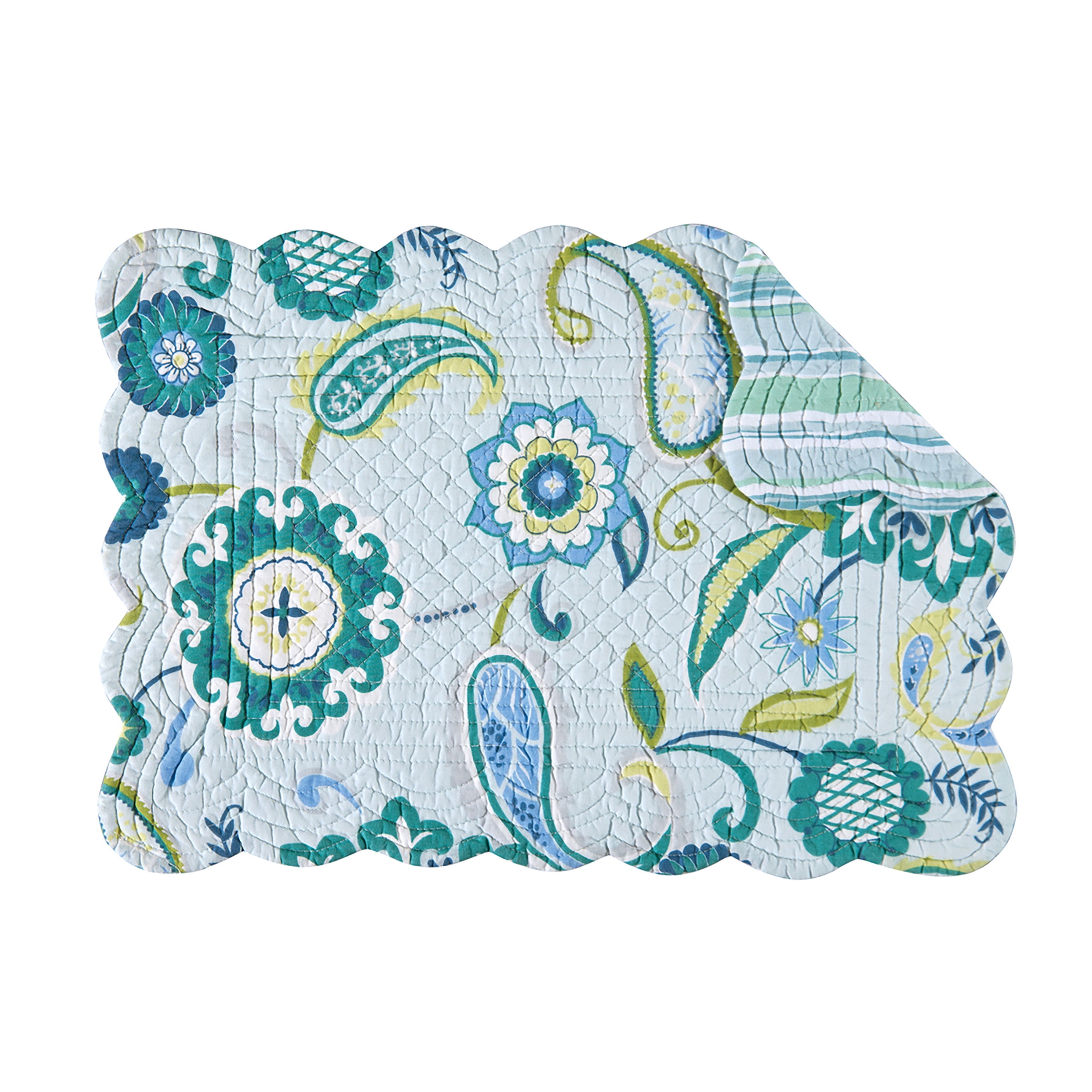 Alena Cotton Quilted Oblong Rectangular Placemat Set of 6 - Walmart.com ...