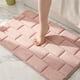 thumbnail image 3 of Alfombras de baño de espuma de memoria a rayas gruesas, alfombras de baño suaves absorbentes de terciopelo, fondo antideslizante, alfombra lavable a máquina, decoración de habitación de baño, para lav, 3 of 7
