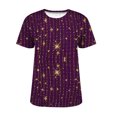 thumbnail image 4 of MEICHEN Women's Shirt T Shirt Glitter Shirt Fashion Starry Summer Shirt Round Neck Short Sleeve Top Outfit, 4 of 9