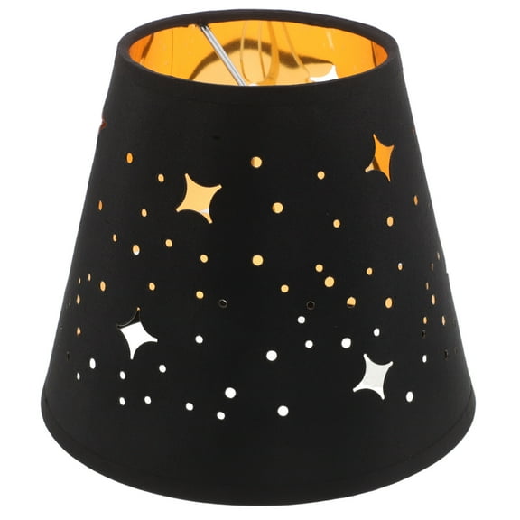 LOLIPPYY Decorative Clip on Lamp Shade with Star Pattern Black for Table Wall Light Fixtures