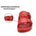 thumbnail image 2 of VICT POPU Womens Sandals Adjustable Double Buckle Strap Waterproof EVA Flat Slides，Red,Sizes 6, 2 of 6