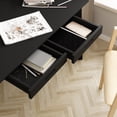 thumbnail image 5 of KULAGAGA Writing Desk with Drawers, Modern PC Laptop Computer Table for Home Office,47.2"x21.7", Black, 5 of 7