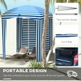 thumbnail image 5 of Outsunny 5.9' x 5.9' Cabana Umbrella, Outdoor Beach Umbrella with Walls, Sandbags, Carry Bag, Blue & White, 5 of 9