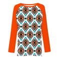 thumbnail image 4 of Mujeres Casual Tribal Wind Impreso Manga larga O-cuello Pullover Blusa Camiseta Tops Pompotops  FGAJ1176, 4 of 5