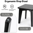 thumbnail image 4 of Bamboo Step Stool for Kids and Adults, Natural Material, Sturdy and Versatile Short Foot Stool for Bathroom, Kitchen, Bedroom, Compact 10-inch Small Wood Stool, Plant Stand (Black), 4 of 6