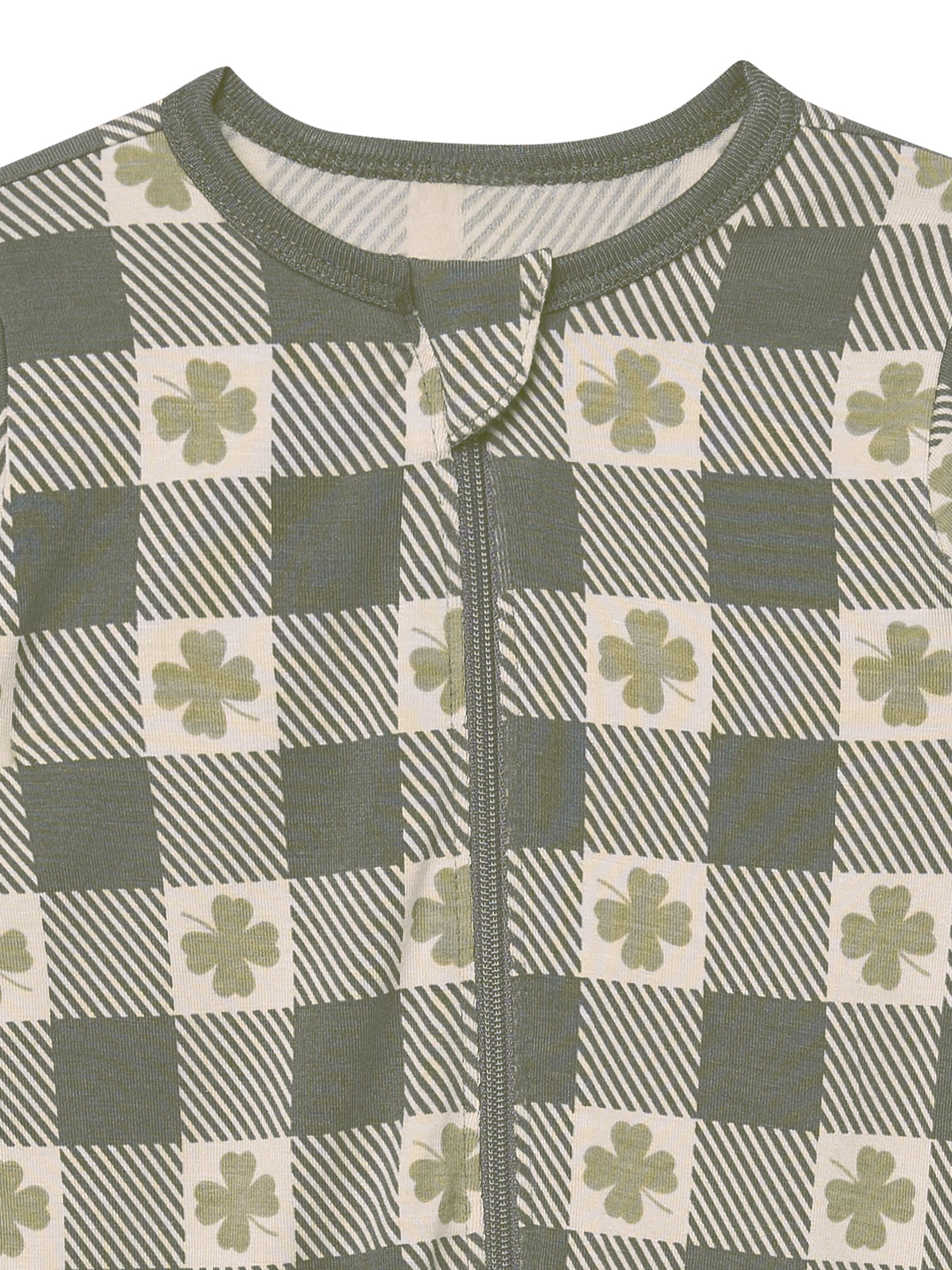 Modern Moments by Gerber Baby Neutral Viscose St. Patrick's Two-Way Zip Sleep 'N Play Footed Pajamas, Sizes Newborn - 6/9 Months