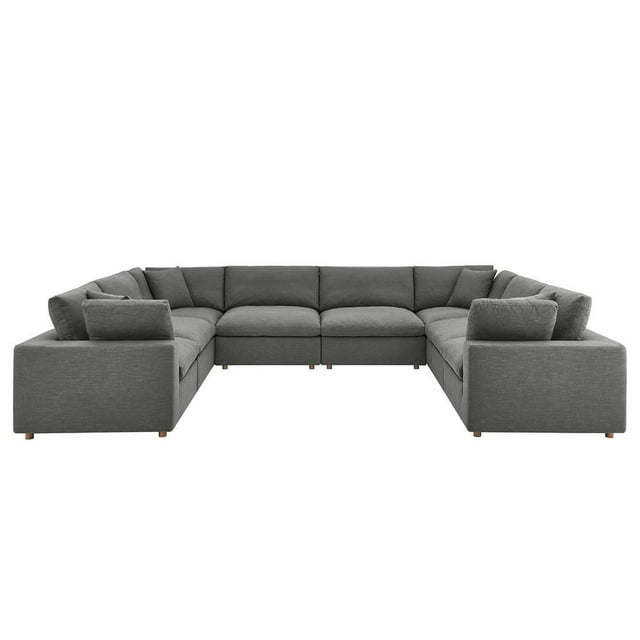 Modway Commix Canapé Sectionnel 8 Pcs Surrempli Garni de Duvet Gris