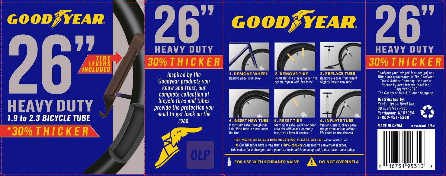 Goodyear 18" 1.75-2.125 Heavy Duty Thick Bicycle Tube w Levers BinN09 Lot of 2 Details about    