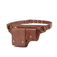 thumbnail image 3 of Riñonera gótica multiusos para mujer, cinturón ajustable de piel sintética, diseño retro steampunk, ideal como regalo para festivales. Rojo marrón, 3 of 8