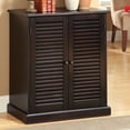 thumbnail image 3 of Newboti Furniture Modern Transitional Design 1pc Shoe Cabinet Espresso Finish Adjustable Shelves Louver Design Doors Home Furniture Shoe Rack 08341, 3 of 8