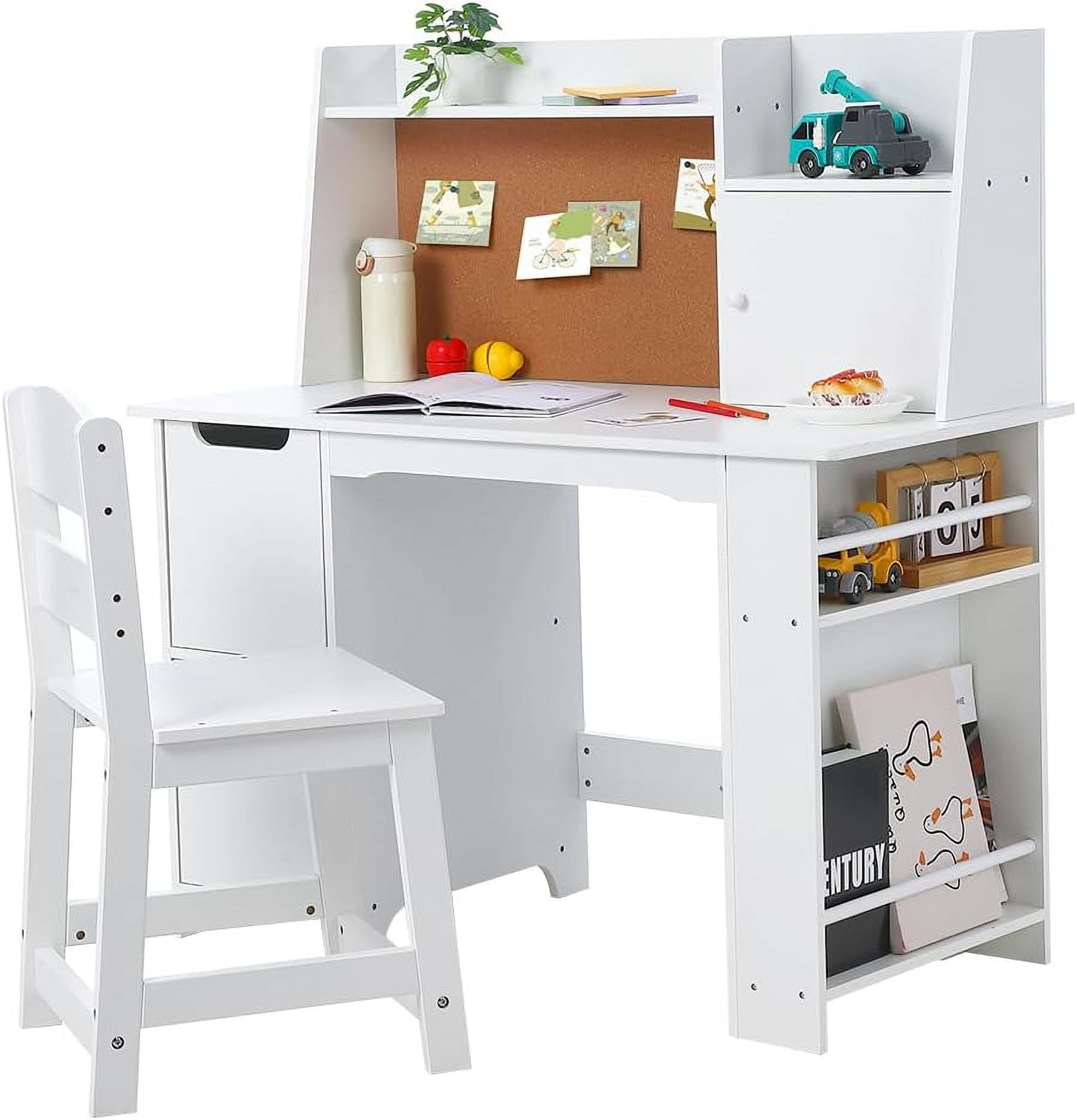 Joyspirit Kids 2-Piece Activity Table and Chair Set, White