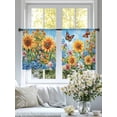 thumbnail image 4 of Summer Yellow Sunflower Sheer Curtains for Living Room Bedroom Daisy Wildflower Pastoral Sheer Curtains 45 Inch Long 2 Panels Set Light Filtering Curtain Window Treatments Drapes for Dining Room, 4 of 6