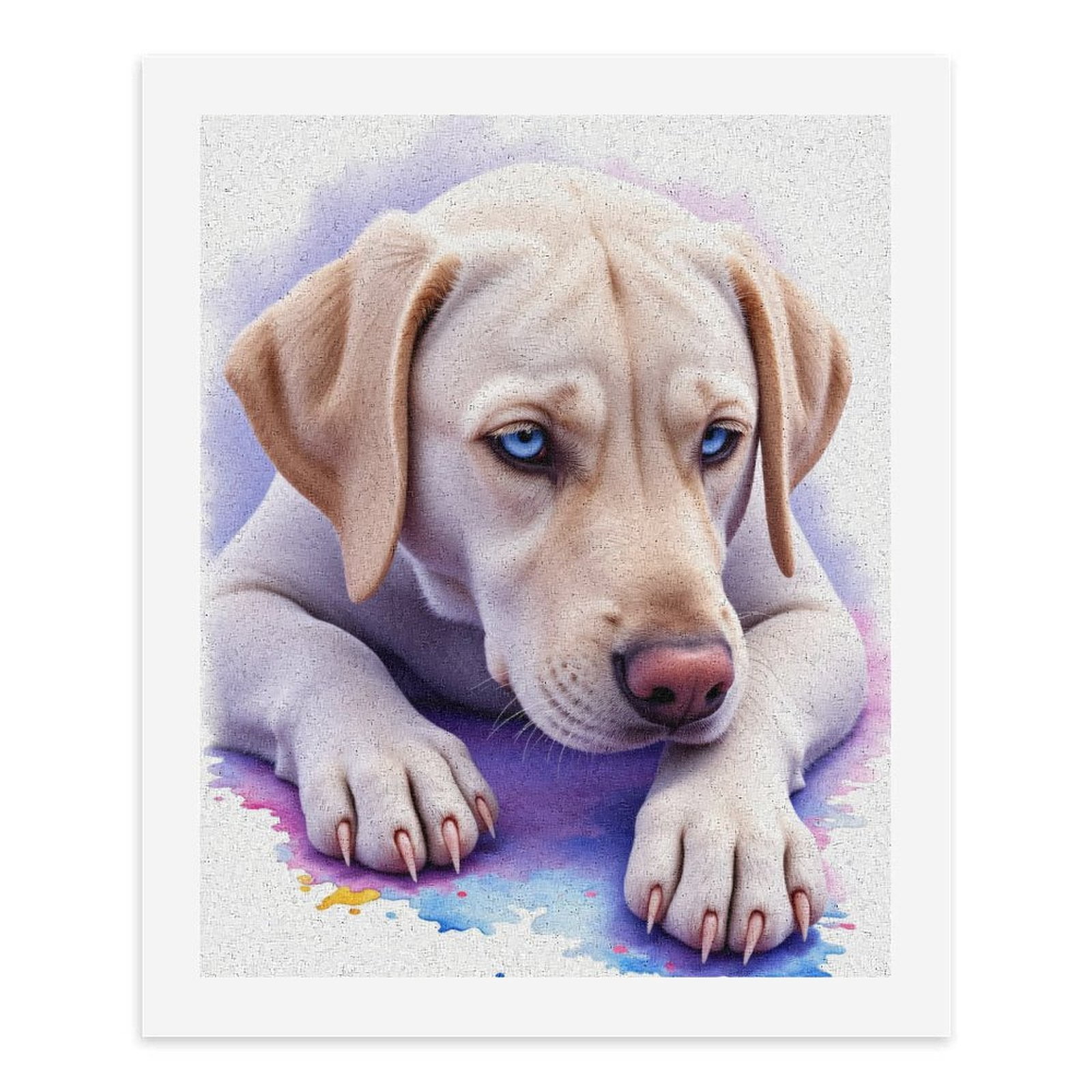 Paint By Numbers Kit for Adults Beginner - Blue Eyed Dog Art Watercolor Painting DIY Canvas Painting Kits for Adults, Frameless Paint By Number for Adults for Home Wall Decor 16x20 Inch