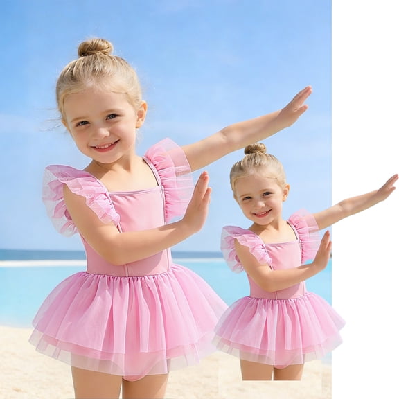 Kids Swimsuit Green One Piece Swimsuit Bikini for Teenagers 7-8 Years