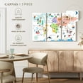 thumbnail image 5 of Elephant Stock World Map Continents Wall Art - Horizontal Multi Panel Canvas - Living Room Wall Decor - Map Multi Panel - White And Gray Decor By Hue And Mi And Sangita - 38" x 24", 5 of 8