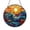 Acrylic 3.5 Inch, variant on Fantasy Ocean Beach Sunset Stained Glass Window Handmade Hanging Art