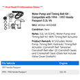 thumbnail image 2 of Water Pump and Timing Belt Kit - Compatible with 1994 - 1997 Honda Passport 3.2L V6 SOHC 1995 1996, 2 of 2