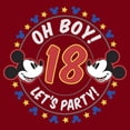 thumbnail image 2 of Men's Mickey & Friends 18th Birthday Let's Party  Graphic Tee Cardinal 3X Large, 2 of 5