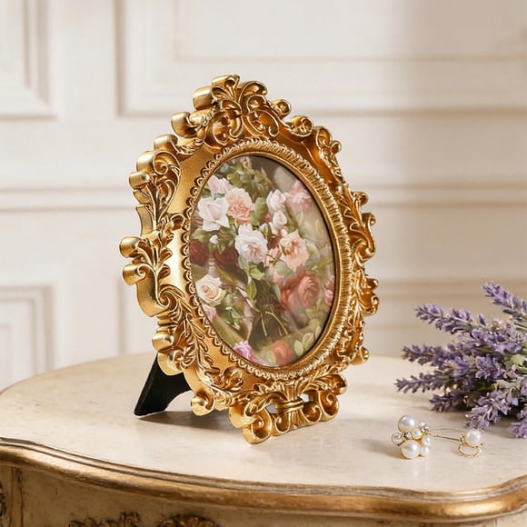 de fotos redondo europeo para decoración del hogar estilo granja, rústico, mini de resina decorativo en relieve para mesa.