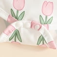 thumbnail image 6 of Tisuna Fall Outfit Set For Kids Girls Elegant Long Sleeve Crew Neck Floral Print Romper And Suspender Pants Headband Outfits Children'S 3 Pieces Casual Wear Clothes Set Size 6-12 Months, 6 of 7