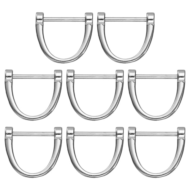 Uxcell 8 Pcs Anillos en D con Tornillo en Forma de Herradura de 1 Pulgada para Bolsas de Mano, Manualidades DIY, Accesorios de Llaveros, Plateado