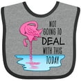 thumbnail image 3 of Inktastic Not Going to Deal with This Today- Sleeping Flamingo Boys or Girls Baby Bib, 3 of 4